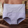 Floral Embossed Print High Elastic Waist Underwear Women Summer Wear Inner Soft Comfy Fabric Women's Panty - Dark Purple - Shop N Save