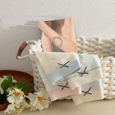 Bow Patched Cotton Hipsters Trendy Women\'s Underwear Collection with Soft Fabric & Elastic Waist - Blue Multi - Shop N Save