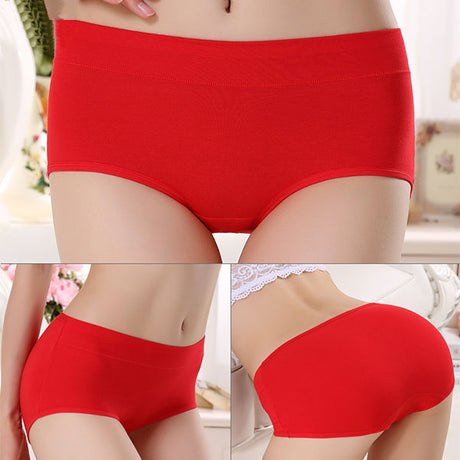 Stylish Hipster Panties Soft Breathable Underwear For Girls Cotton Blends Elastic Fitting Panty - Red - Shop N Save