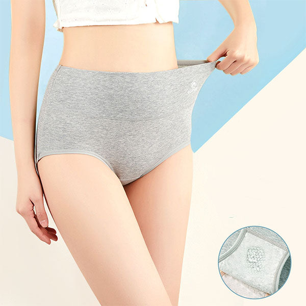 Stylish High Waist Brief Underwear Soft Summer Fabric Elastic Closure Mesh Pattern Underwear - Gray - Shop N Save