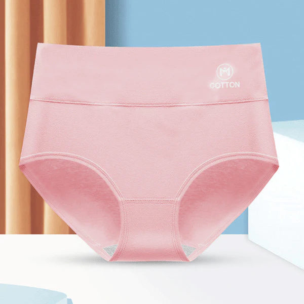 Stylish High Waist Brief Underwear Soft Summer Fabric Elastic Closure Mesh Pattern Underwear - Pink - Shop N Save