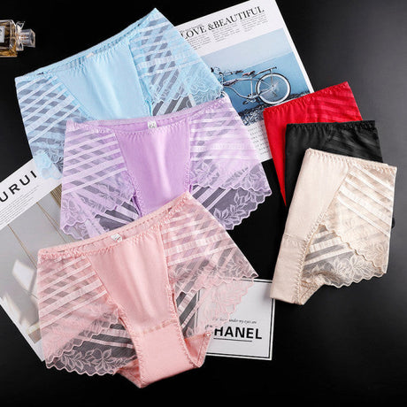 Stylish Floral Lace Hipster Underwear in Soft Cotton Blend Luxury Slim Fit Women's Panty - Red - Shop N Save