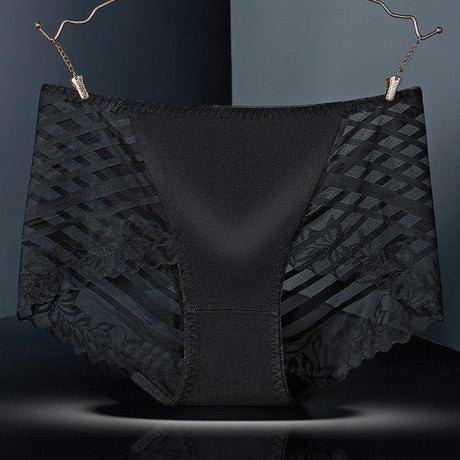 Stylish Floral Lace Hipster Underwear in Soft Cotton Blend Luxury Slim Fit Women's Panty - Black - Shop N Save