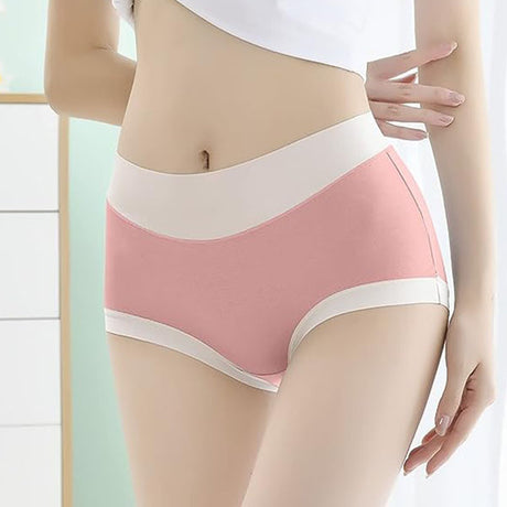 Stylish Cotton Blend Hipsters Comfortable Slim-Fitting Women's Underwear - Pink - Shop N Save