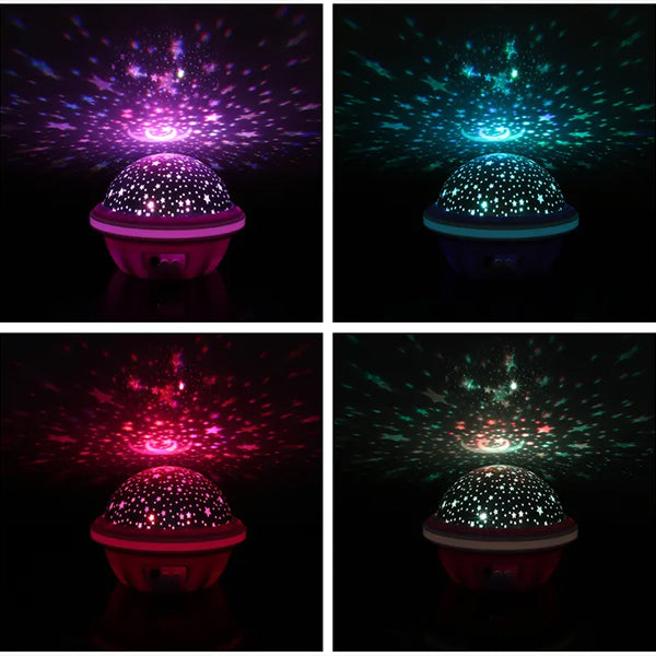 Starry Rotatable Decor Lights USB & Battery Powered Festive Night Lighting for Party Decor Self Assemble - Purple