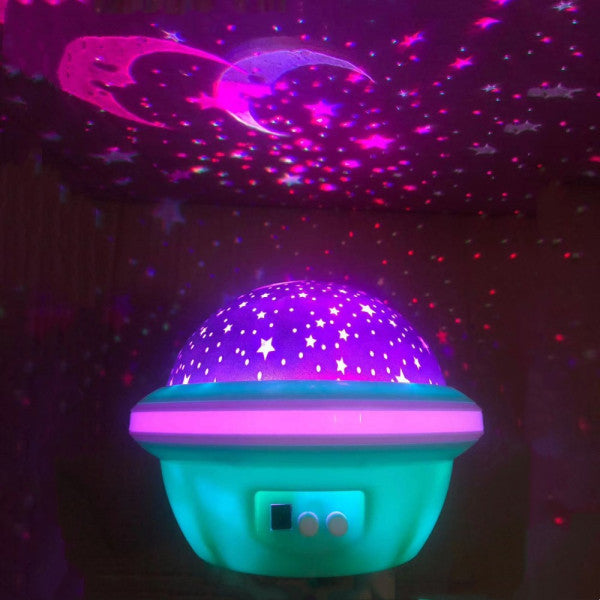 Starry Rotatable Decor Lights USB & Battery Powered Festive Night Lighting for Party Decor Self Assemble - Pink