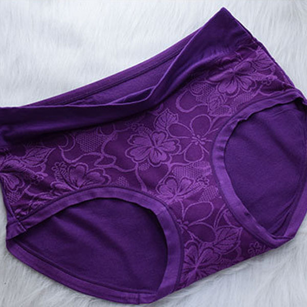 Stylish Floral Hipster Underwear Soft Breathable and Elastic for Women. Normal fit with Cotton Blends and a touch of Spandex. Purple Casual wear. - Shop N Save