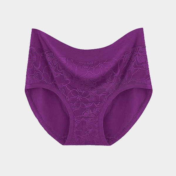 Stylish Floral Hipster Underwear Soft Breathable and Elastic for Women. Normal fit with Cotton Blends and a touch of Spandex. Purple Casual wear. - Shop N Save