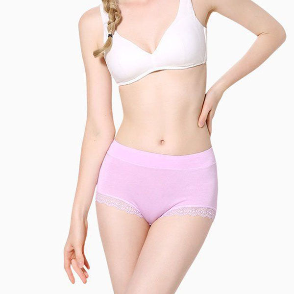 Pretty in Pink Lace Breathable Hipster Underwear for Women Thin Fabric Normal Fit Casual Style Elastic Closure - Shop N Save