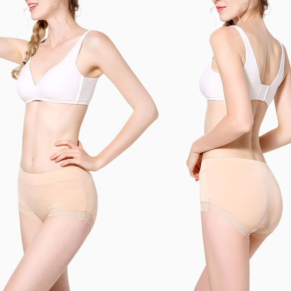 Skin Color Lace Patched Hipster Underwear Breathable & Comfortable Women\'s Innerwear for Casual Occasions - Shop N Save