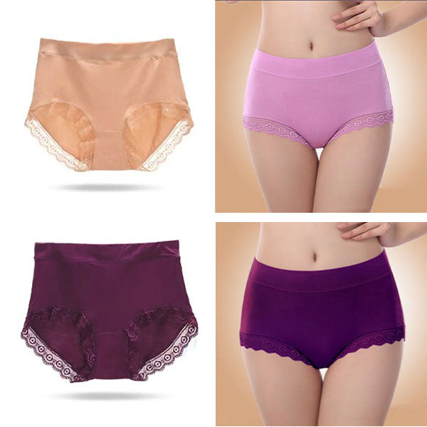 Breathable Light Purple Lace Hipster Women\'s Underwear Casual and Comfortable Inner Wear with Wavy Lace Patch for Girls - Shop N Save