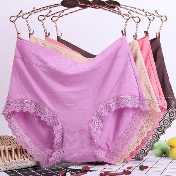 Breathable Light Purple Lace Hipster Women\'s Underwear Casual and Comfortable Inner Wear with Wavy Lace Patch for Girls - Shop N Save