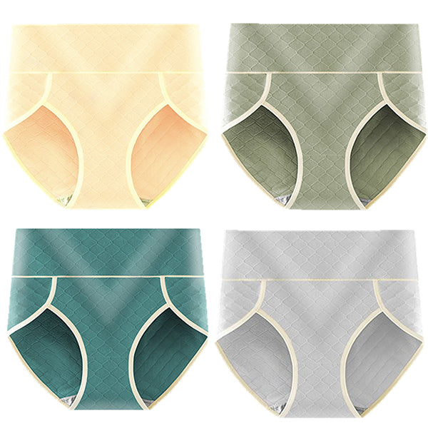 Green Geometric Hipster Soft Cotton Blend Women\'s Underwear with Wide Elastic Waist Fashionable Innerwear for Girls - Shop N Save