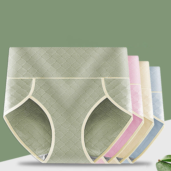 Green Geometric Hipster Soft Cotton Blend Women\'s Underwear with Wide Elastic Waist Fashionable Innerwear for Girls - Shop N Save