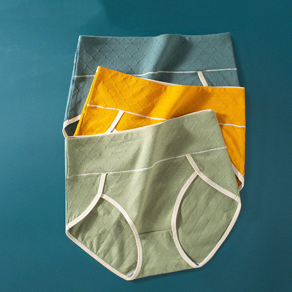 Green Geometric Hipster Soft Cotton Blend Women\'s Underwear with Wide Elastic Waist Fashionable Innerwear for Girls - Shop N Save