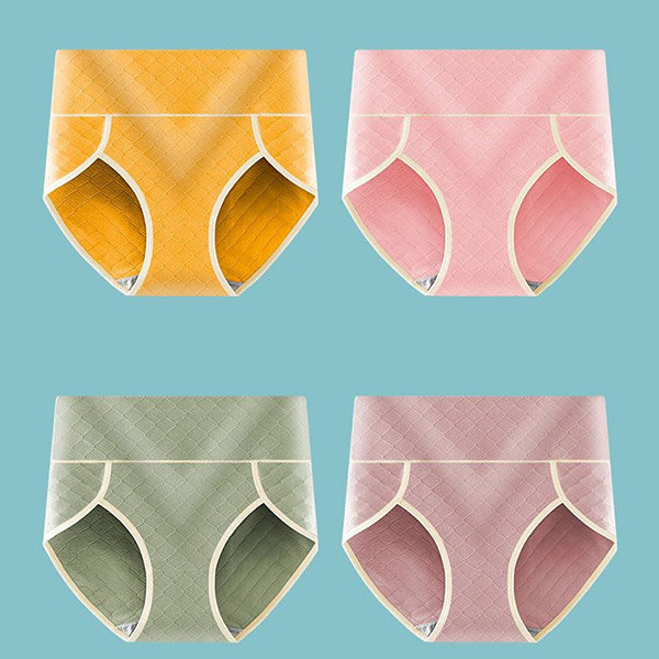 Yellow Geometric Hipster Underwear in Soft Cotton Comfortable Elastic Waistband Women\'s Fashion Lingerie - Shop N Save