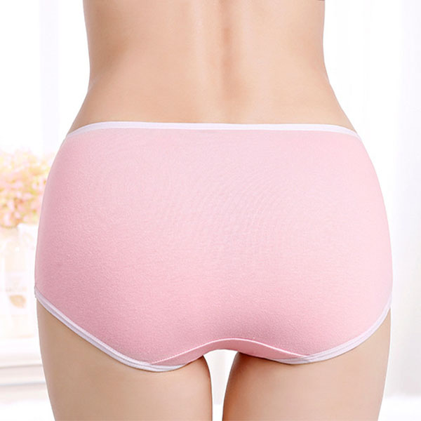 Stylish Gray Pink Elastic Waist Women\'s Hipster Underwear Soft Fabric Slim Fitted Stretchable Cotton Blend Material - Shop N Save