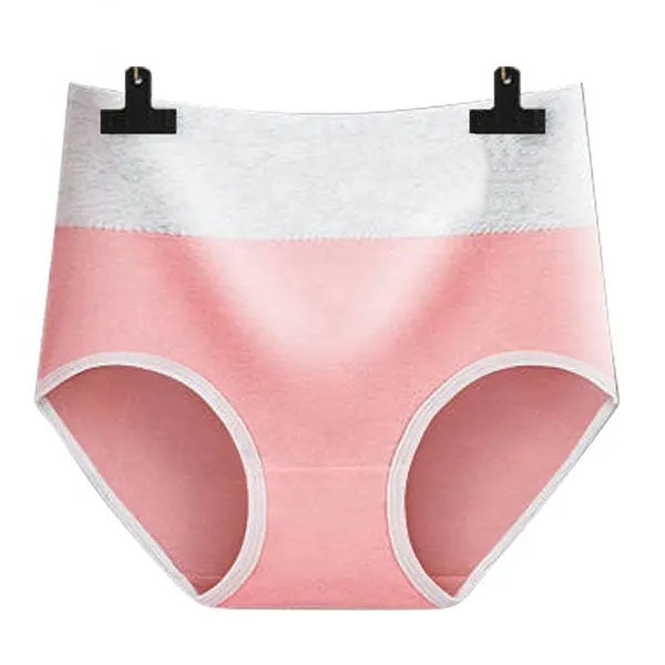 Stylish Gray Pink Elastic Waist Women\'s Hipster Underwear Soft Fabric Slim Fitted Stretchable Cotton Blend Material - Shop N Save