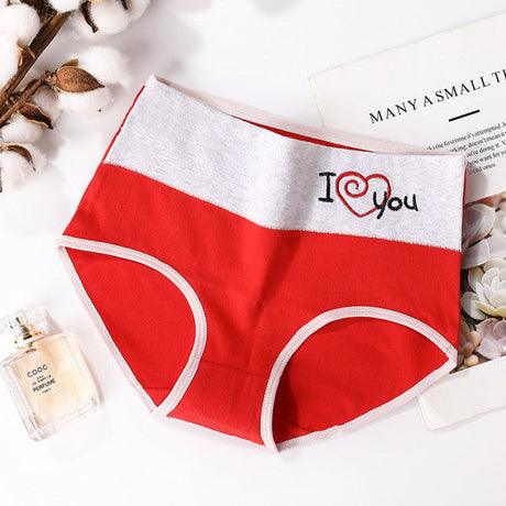 Vibrant Red Hipster Underwear Comfortable Cotton Blends Elastic Waist Casual Style for Women - Shop N Save