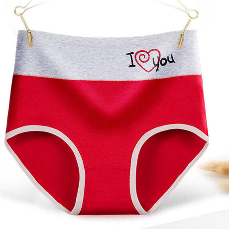 Vibrant Red Hipster Underwear Comfortable Cotton Blends Elastic Waist Casual Style for Women - Shop N Save