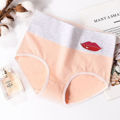 Orange Lips Mesh Hipster Underwear Comfy Women\'s Inner Wear Panty with Wide Elastic Waist and Cotton Blend Fabric - Shop N Save