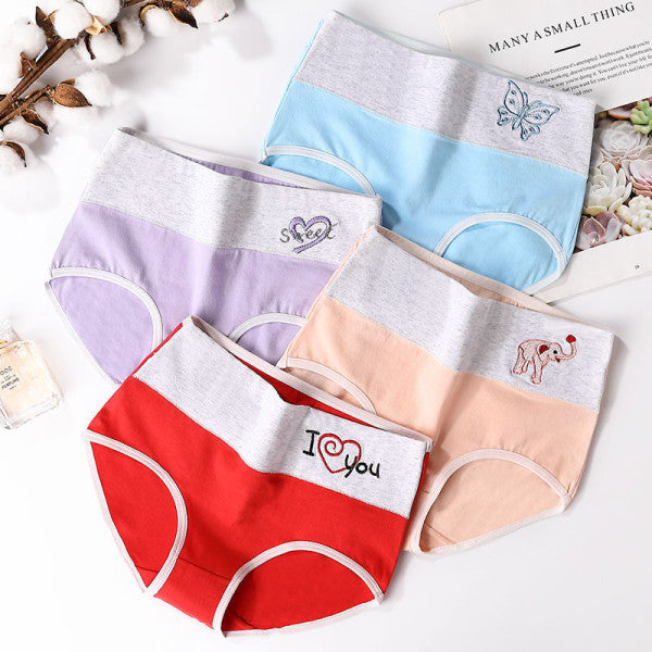 Orange Lips Mesh Hipster Underwear Comfy Women\'s Inner Wear Panty with Wide Elastic Waist and Cotton Blend Fabric - Shop N Save