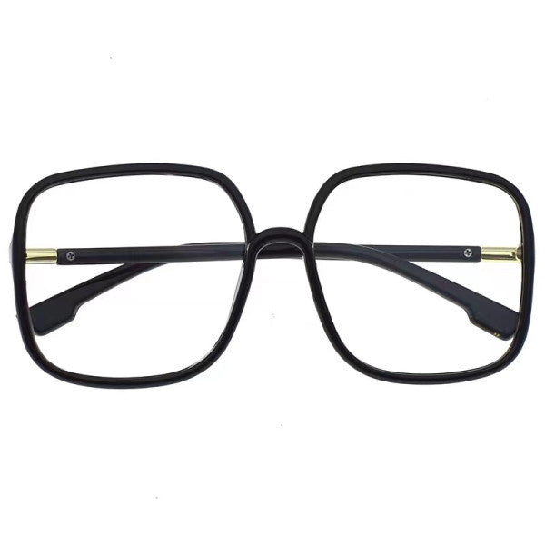 Clear View Square Large Black Frame Retro Fashion Glasses for Stylish Girls - Shop N Save
