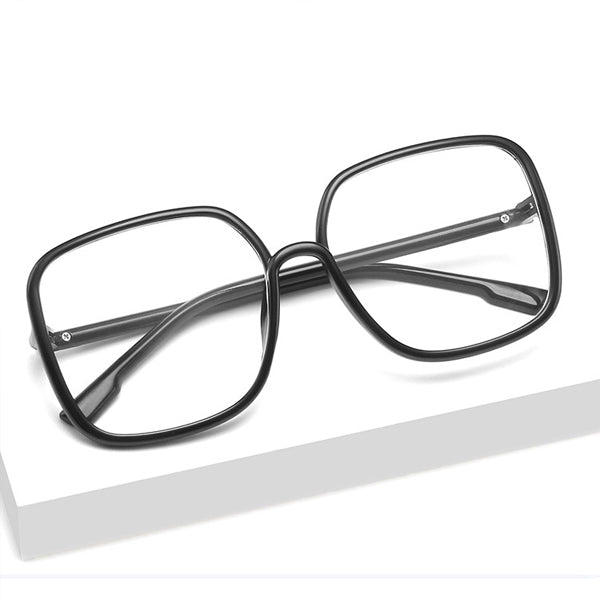 Clear View Square Large Black Frame Retro Fashion Glasses for Stylish Girls - Shop N Save