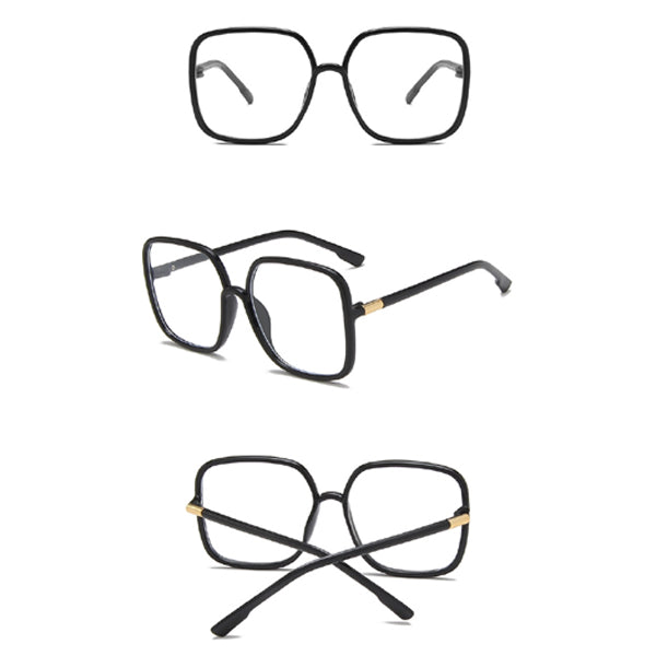 Clear View Square Large Black Frame Retro Fashion Glasses for Stylish Girls - Shop N Save