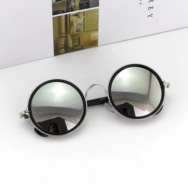 Stylish Kids Sunglasses for Boys and Girls Black Plastic Frame with Silver Lens for ultimate sun protection