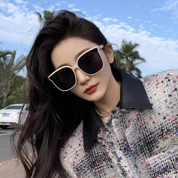 Stylish Square Shape Sunglasses for Women Fashionable Large Lens Sun Protective Eyewear Designer Girls Wear Plastic Frame and Safety Fibre Lens - Shop N Save