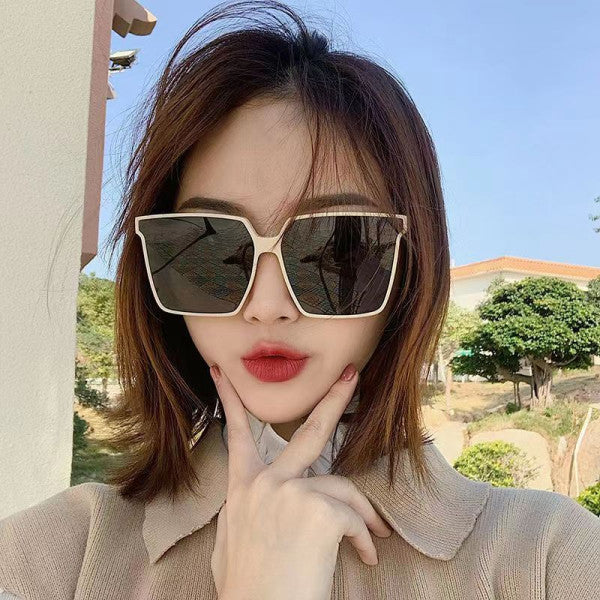 Stylish Square Shape Sunglasses for Women Fashionable Large Lens Sun Protective Eyewear Designer Girls Wear Plastic Frame and Safety Fibre Lens - Shop N Save