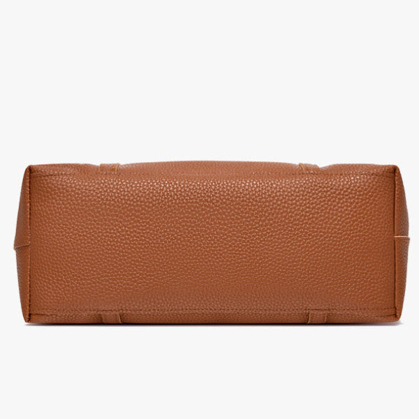 Stylish Lychee Pattern PU Leather Tote Bags Set Spacious Premium Quality Zipper Closure Perfect for Fashionable Women! - Shop N Save