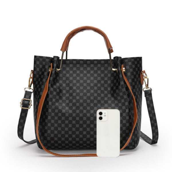 High Quality Double Handle Four Pieces Bags Set Zipper Closure Girls Fashion Wide Capacity Tote Bag Set Women Stylish Square Shape Bags