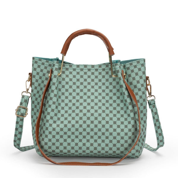 High Quality Double Handle Four Pieces Bags Set Zipper Closure Girls Fashion Wide Capacity Tote Bag Set Women Stylish Square Shape Bags