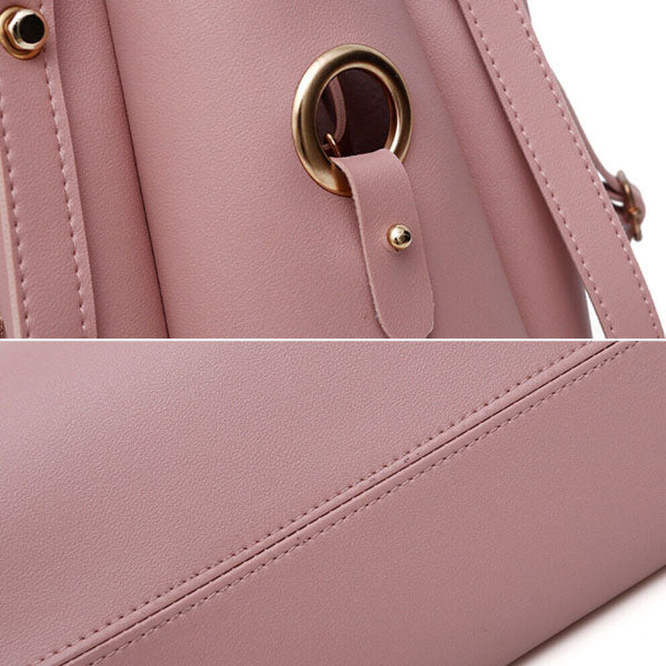 Fashionable Synthetic Leather Women\'s Handbag Set Wide Capacity Double Handle Multifunctional Zipper Closure High Quality (3-Piece Set) - Shop N Save