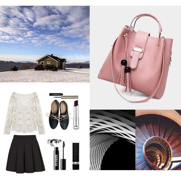 Fashionable Synthetic Leather Women\'s Handbag Set Wide Capacity Double Handle Multifunctional Zipper Closure High Quality (3-Piece Set) - Shop N Save