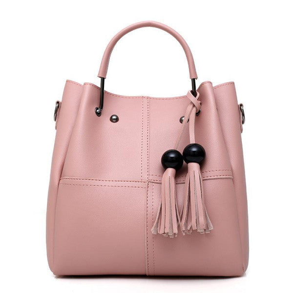 Fashionable Synthetic Leather Women\'s Handbag Set Wide Capacity Double Handle Multifunctional Zipper Closure High Quality (3-Piece Set) - Shop N Save