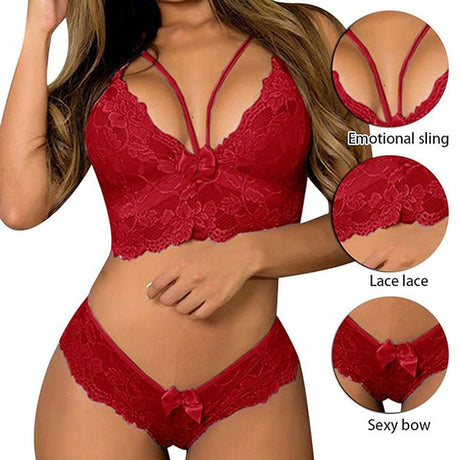 Sexy Seduction Wine Red Push Up Bra & French Cut Panty Set Soft Elastic & See Through Lingerie for Women