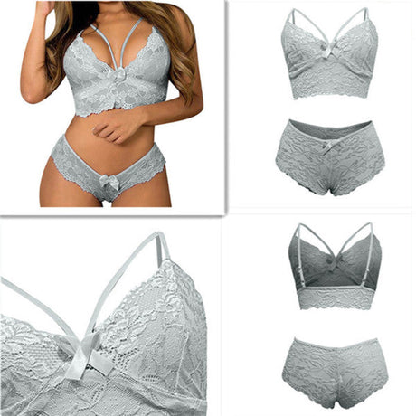 Ultra-Sexy White See Through Lingerie Set Push Up Bra & French Cut Panties | Soft & Elastic | Perfect for Women