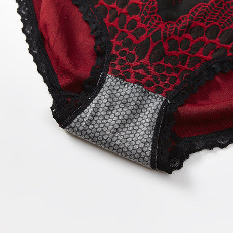 Stylish Lace Hipster Underwear Comfortable Breathable Seamless. High Elastic Waist Perfect for Casual Occasions Red Nylon Material. Exclusive for Women
