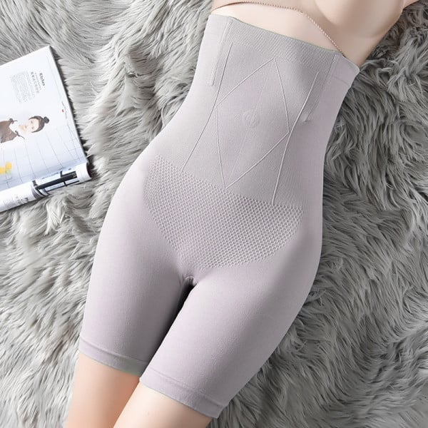 Gray High Waist Slimming Corset Tummy Control Thigh Slimmer for Women Elastic and Fitted Body Shaper Underwear
