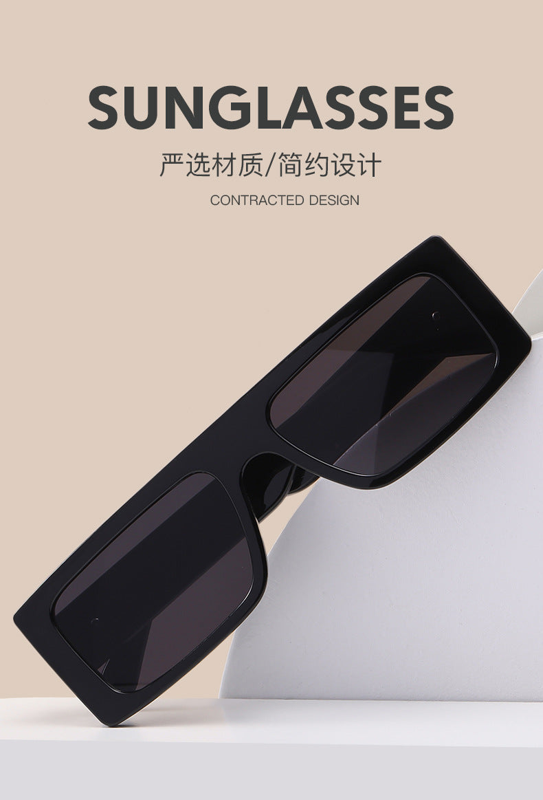 Small Frame Square Metal Decorative Unisex Sunglasses - Black - Shop N Save