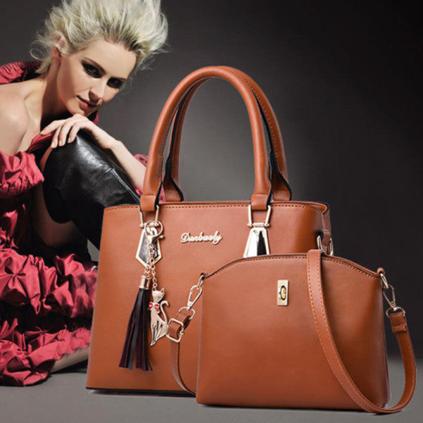 2 Pcs Double Size Valentine Handbags - Brown