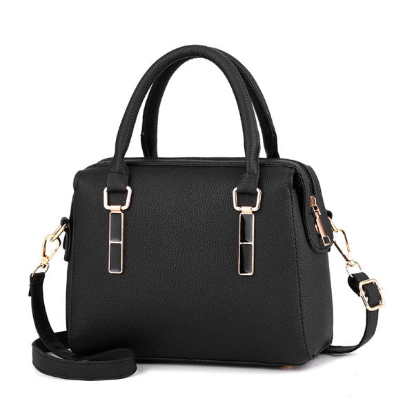 Floral Embroidered Design PU Leather Handbags - Black - Shop N Save