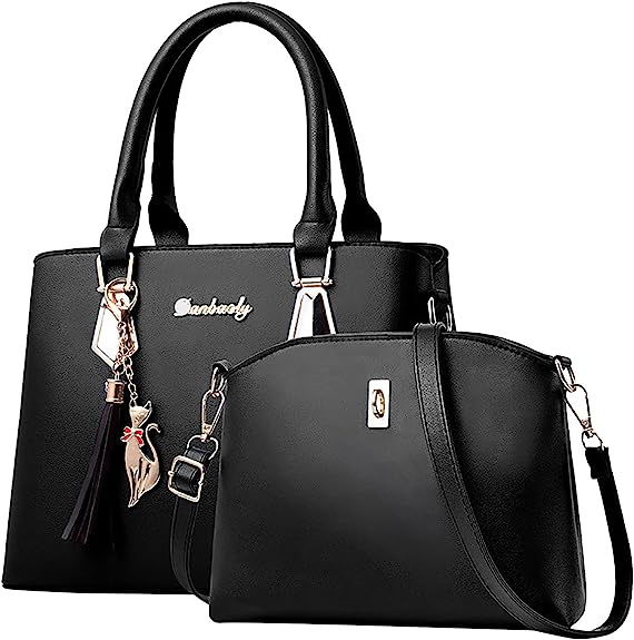 2 Pcs Double Size Valentine Handbags - Black