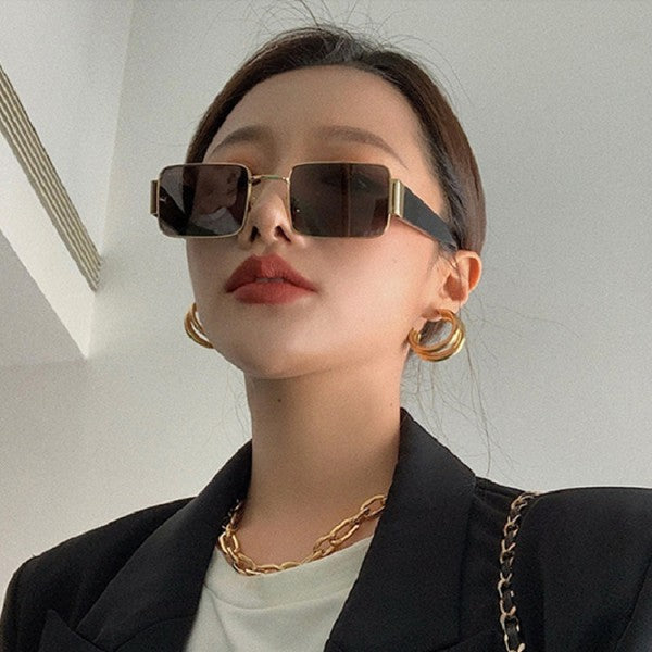 Unisex Fashion Gold Side Sunglasses - Dark Gray - Shop N Save