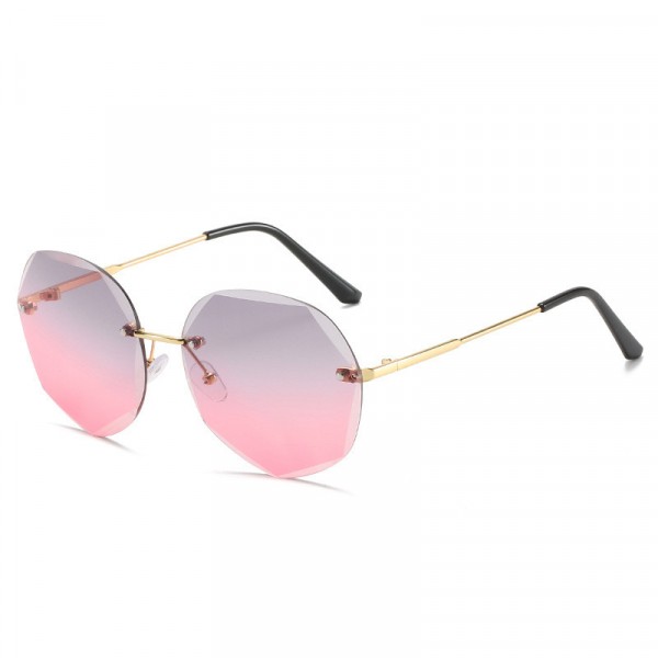 Girls Fashion Frameless Gradient Sunglasses - Gray Pink - Shop N Save