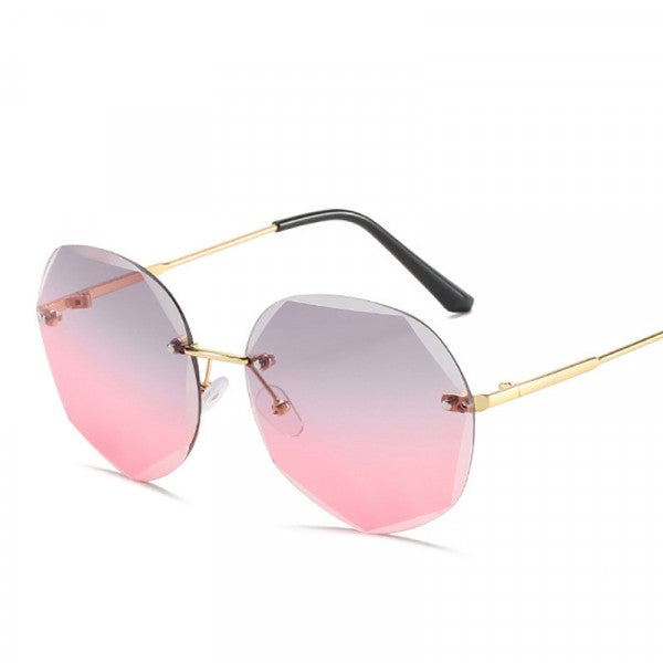 Girls Fashion Frameless Gradient Sunglasses - Gray Pink - Shop N Save
