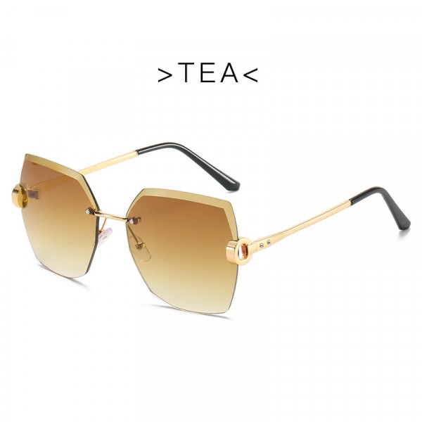 Woman Frameless Gradient Sunglasses - Khaki - Shop N Save